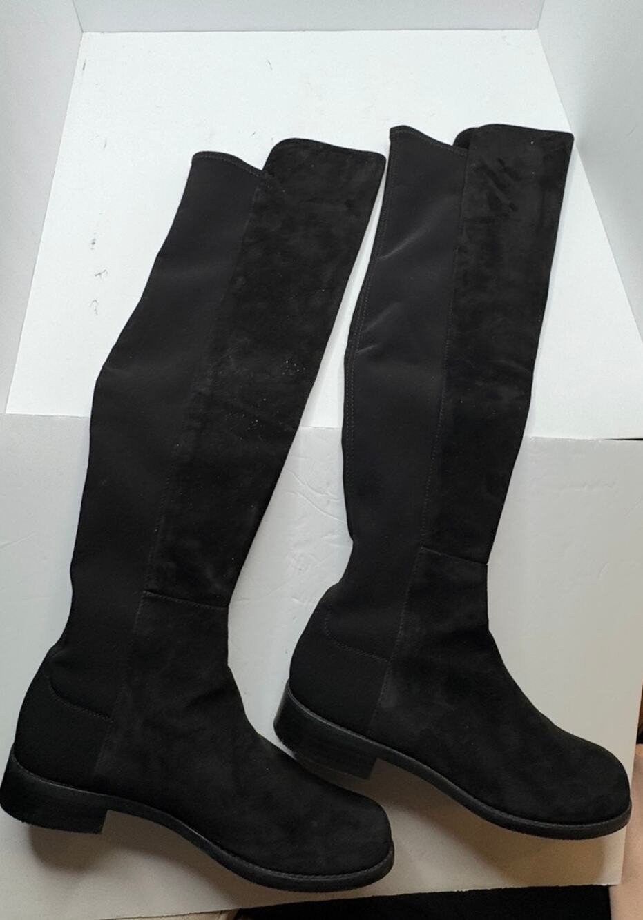 Stuart Weitzman 5050 Black Suede Over Knee Boots 8.5B